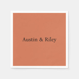Guardanapo De Papel Personalized Rustic Terracotta Wedding Napkins