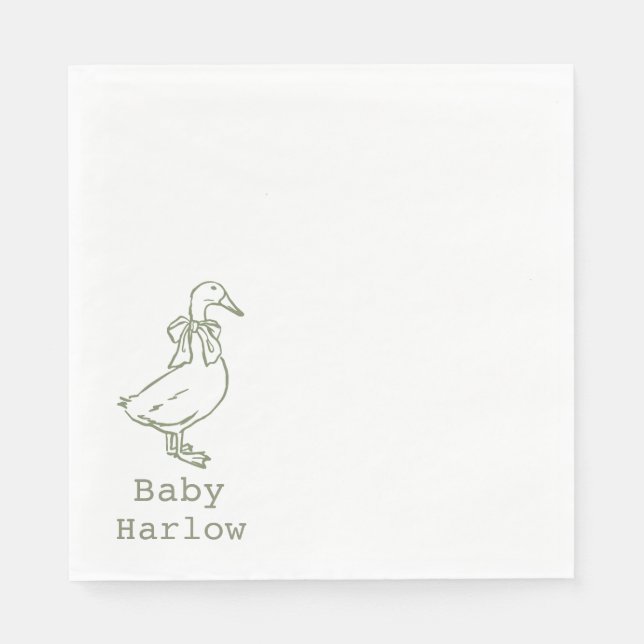 Guardanapo De Papel Personalized Silly Goose Baby Shower (Frente)