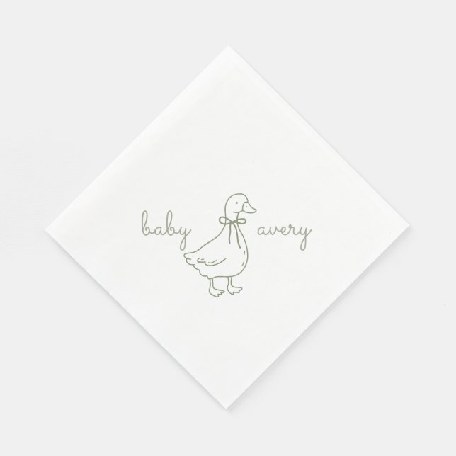 Guardanapo De Papel Personalized Silly Goose Baby Shower  Baby Shower (Quina)