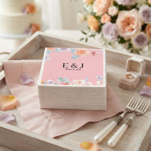 Personalized Wedding Monogram & Floral Drink