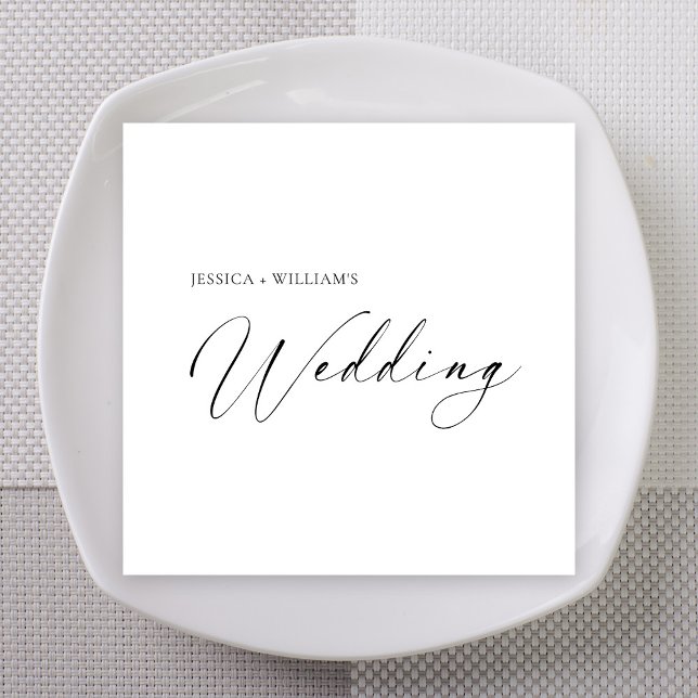 Guardanapo De Papel Personalized Wedding Napkins | Minimalist (Personalized Wedding Napkins | Minimalist
)