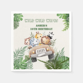 Guardanapo De Papel Personalized Wild Jungle Safari Birthday Party