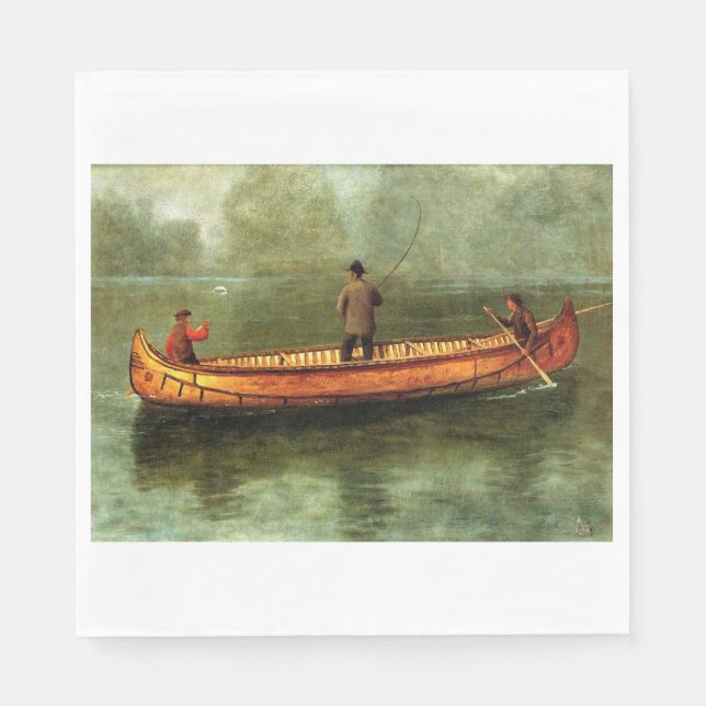 Guardanapo De Papel Pesca a partir de uma canoa (Pescadores num barco  (Frente)