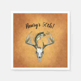 Guardanapo De Papel Pesca de caça 50ª Festa de aniversário