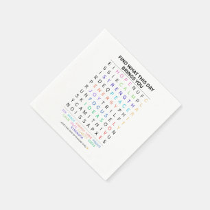 Guardanapo De Papel Pesquisa de Palavras Inspiracional - Palavras Posi