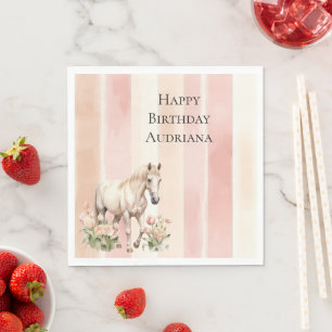 Guardanapo De Papel Pêssego bonito Pinto Gado Gelado Gelado Cavalo Dia
