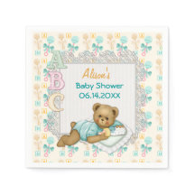 Pêssego de Ursinho ABC e Papel de Chá de fraldas A