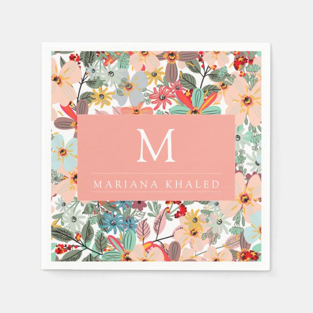 Guardanapo De Papel Pessegueira Verde Romântica Floral Suave Rosa Clás (Frente)