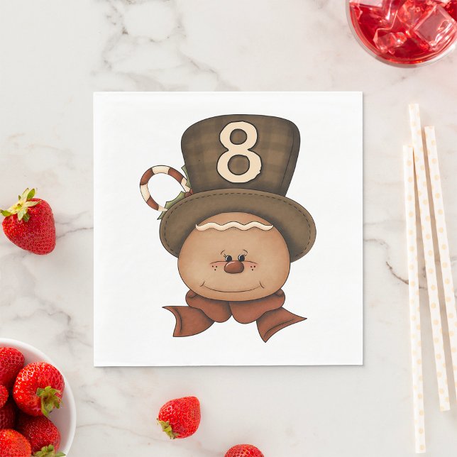 Guardanapo De Papel Pessoa Número 8 Em Um Chapéu Napkins (Criador carregado)