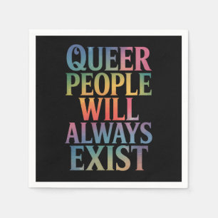 Guardanapo De Papel Pessoas Queer Sempre Existirão Ally LGBTQIA Pride