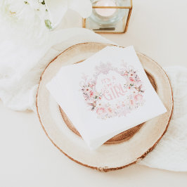 Guardanapo De Papel Pestor Floral Rosa Escamoteado É um Chá de fraldas