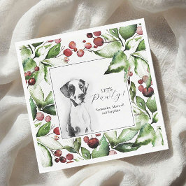Guardanapo De Papel Pet Portrait Christmas Cocktail Napkins