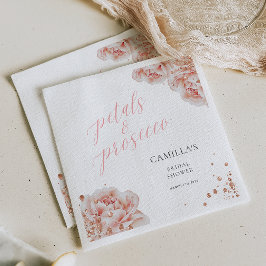 Guardanapo De Papel Petais e Prosecco Blush Rosa Sparkly Floral