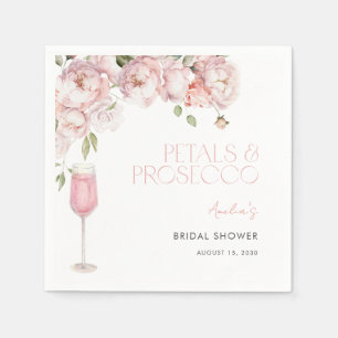 Guardanapo De Papel Petais e Prosecco Chá de panela Floral Rosa Modern