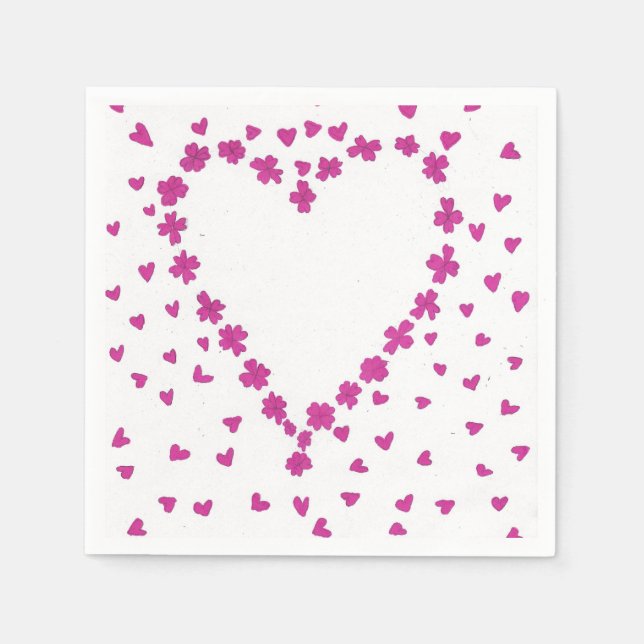 Guardanapo De Papel Petal Heart Napkin (Frente)