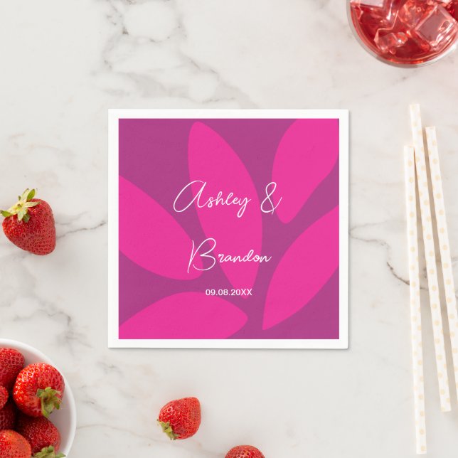 Guardanapo De Papel Pétalas de Flor Mod Botânica Fuchsia Casamento (Insitu)