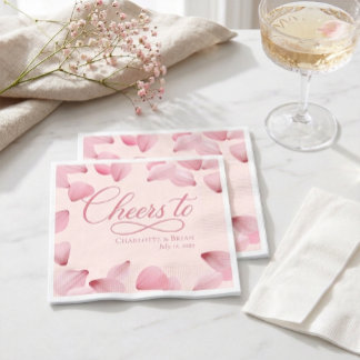 Guardanapo De Papel Pétalas de Rosa Rosa Elegante Para Brindar Guardan
