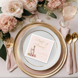 Guardanapo De Papel Pétalas e Prosecco Elegância Floral Chá de Noiva