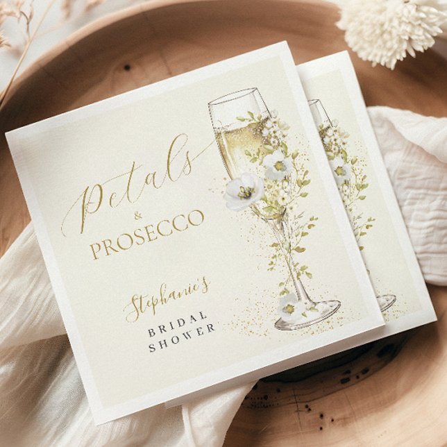 Guardanapo De Papel Pétalas e Prosecco Flores Silvestres Chá de Noiva  (Criador carregado)