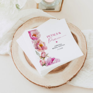 Guardanapo De Papel pétalas florais cor-de-rosa-claro e nozes de prose