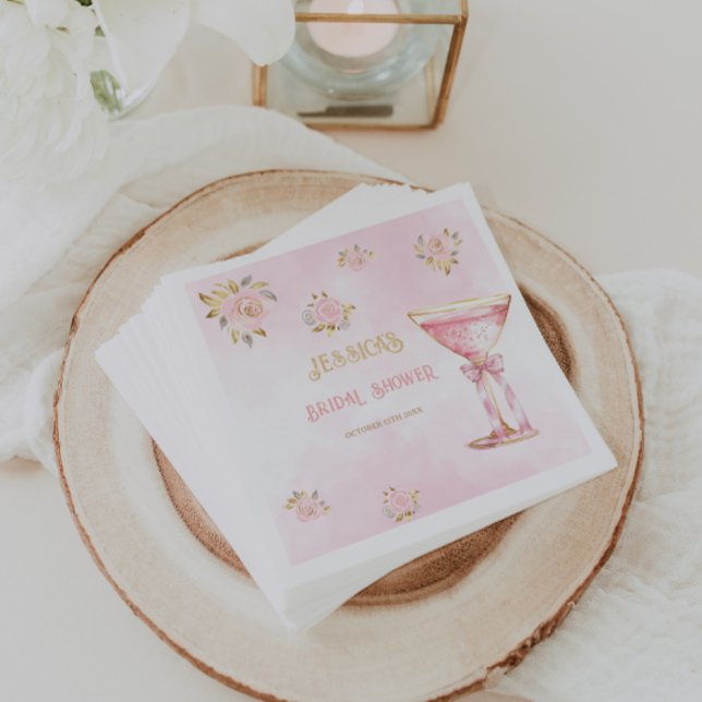 Guardanapo De Papel Petalas & Prosecco Rosa Dourado Chás de Noiva  (Criador carregado)