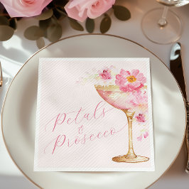 Guardanapo De Papel Pétalas Rosa e Prosecco Floral Chás de Noiva