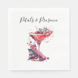 Guardanapo De Papel Petals & Prosecco Blush Chá de panela Floral Rosa