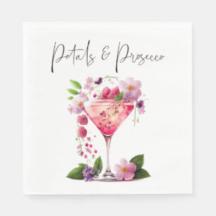 Guardanapo De Papel Petals & Prosecco Blush Chá de panela Floral Rosa