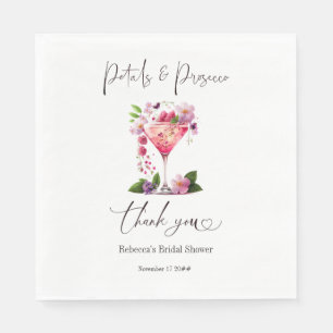 Guardanapo De Papel Petals & Prosecco Blush Chá de panela Floral Rosa