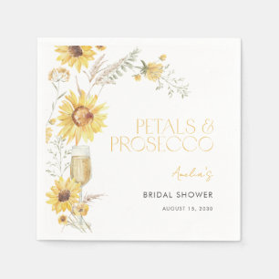 Guardanapo De Papel Petals & Prosecco Boho Chá de panela de girassol