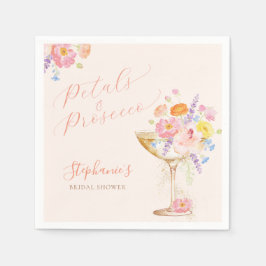 Guardanapo De Papel Petals & Prosecco Floral Bridal Shower Napkins