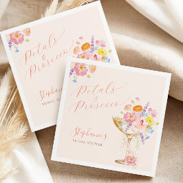 Guardanapo De Papel Petals & Prosecco Floral Bridal Shower Napkins
