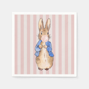Guardanapo De Papel Peter o Rabbit Pink Bubble gum Candy Cane Stripe