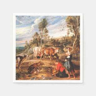 Guardanapo De Papel Peter Paul Rubens Milkmaids with Cattle in a Lands
