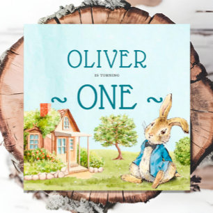 Guardanapo De Papel Peter Rabbit Boy First Birthday Watercolor