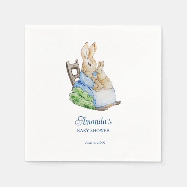 Guardanapo De Papel Peter Rabbit Mommy Baby Shower (Frente)