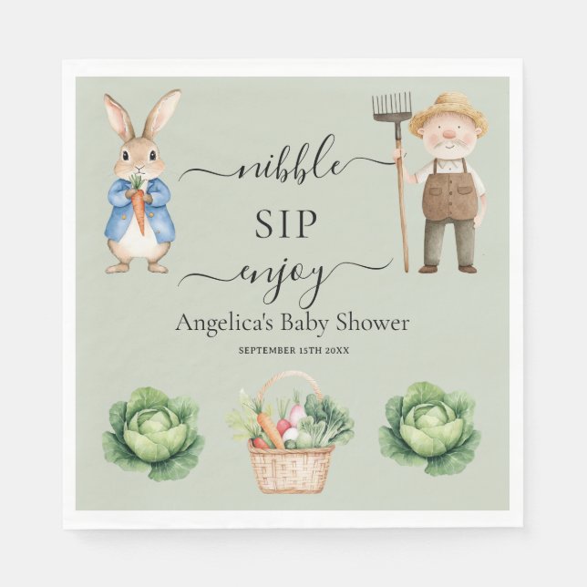 Guardanapo De Papel Peter Rabbit Veggies Partido McGreggor Garden (Frente)