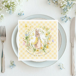 Guardanapo De Papel Peter Rabbit Wildflower Gingham Chá de fraldas Neu