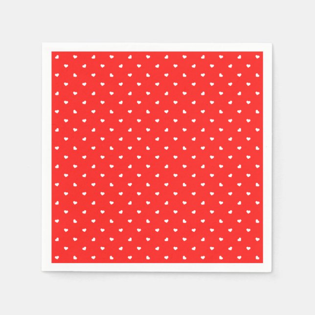 Guardanapo De Papel Petite Hearts on Bright Red Paper (Frente)