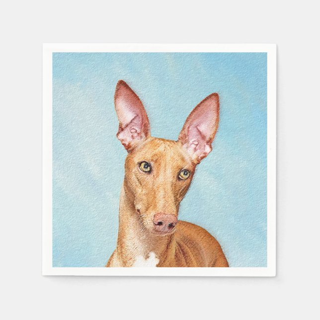 Guardanapo De Papel Pharaoh Hound Painting - Arte Cachorra Original (Frente)