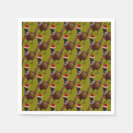 Guardanapo De Papel Pheasant pattern Christmas paper party napkins