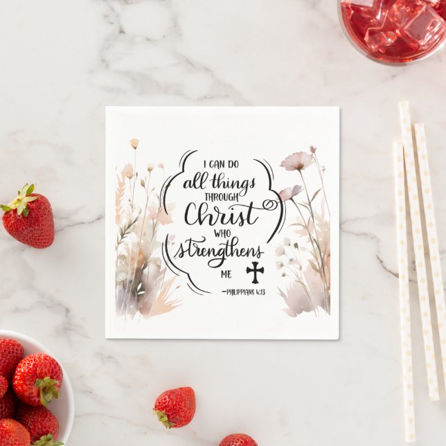 Guardanapo De Papel Philippians 4:13 Todas as coisas através da Bíblia (Insitu)
