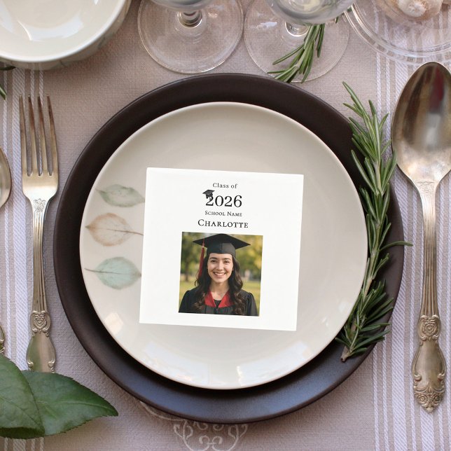 Guardanapo De Papel Photo modern Graduation Party (Criador carregado)