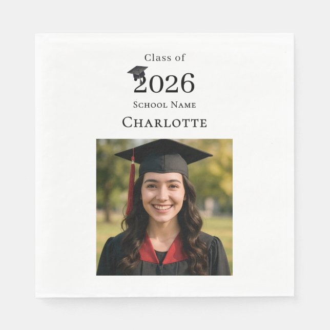Guardanapo De Papel Photo modern Graduation Party luncheon (Frente)