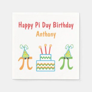Guardanapo De Papel Pi Day Birthday - Papel Personalizado Napkins