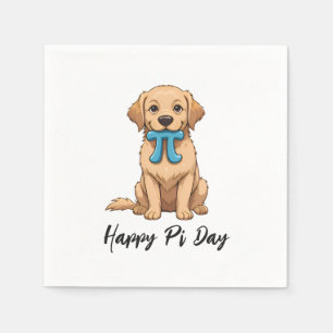 Guardanapo De Papel Pi Day Dog Com Símbolo Pi Feliz Dia Pi