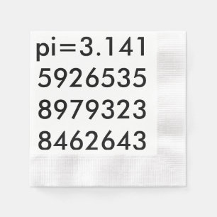 Guardanapo De Papel pi Digits Math Love pi= 3.14159 pi Dia preto