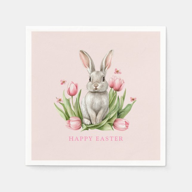Guardanapo De Papel Pia-Cor-de-Água Páscoa Bunny Plates (Frente)