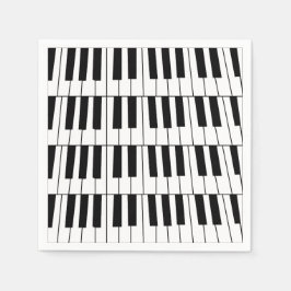 Guardanapo De Papel Piano Negro e Branco Chaves de Pianista Pianista