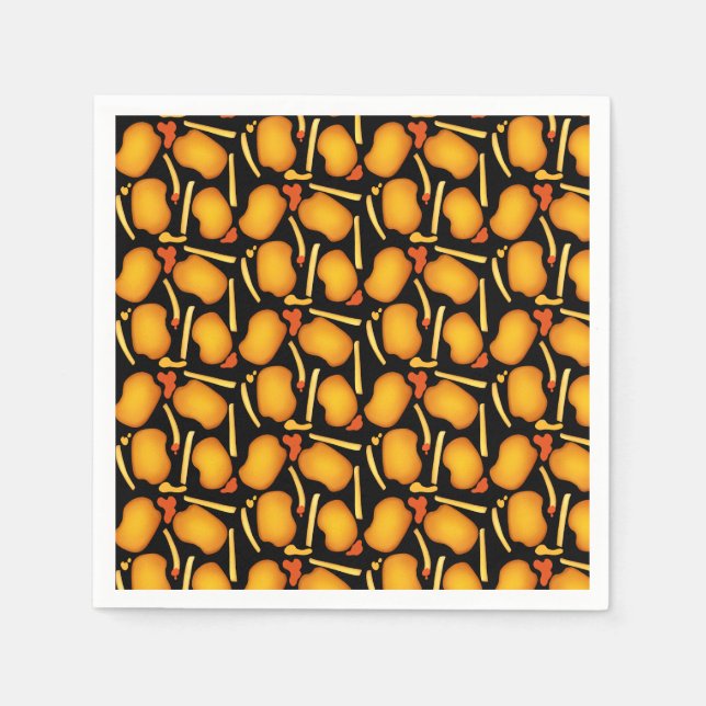 Guardanapo De Papel picadas de galinha e de batata frita (Frente)